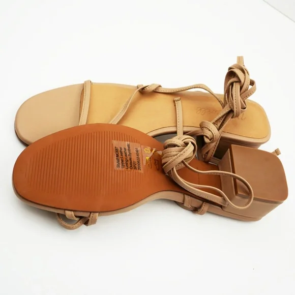 New MADEWELL The Brigitte Lace-Up Sandal in Leather Sandstone - Picture 7 of 7